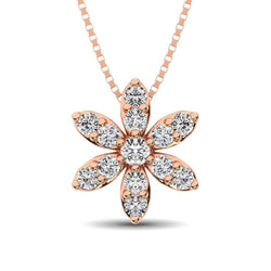 Diamond 1/4 Ct.Tw. Flower Pendant - Larson Jewelers