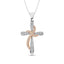 Diamond 1/4 Ct.Tw. Cross Pendant in 10K Two Tone Gold - Larson Jewelers