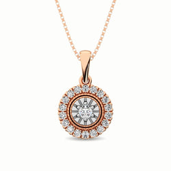 10K Rose Gold 1/6 Ct.Tw. Diamond Pendant - Larson Jewelers