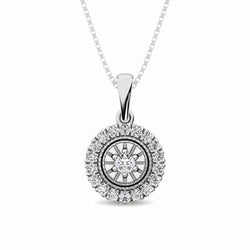 10K White Gold 1/6 Ct.Tw. Diamond Pendant - Larson Jewelers