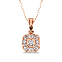 10K Rose Gold 1/6 Ct.Tw. Diamond Square Shape Pendant - Larson Jewelers