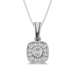 10K White Gold 1/6 Ct.Tw. Diamond Square Shape Pendant - Larson Jewelers