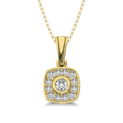 10K Yellow Gold 1/6 Ct.Tw. Diamond Square Shape Pendant - Larson Jewelers