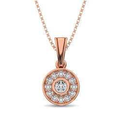 10K Rose Gold 1/6 Ct.Tw. Diamond Round Shape Pendant - Larson Jewelers