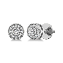 10K White Gold 1/6 Ct.Tw. Diamond Round Shape Stud Earrings - Larson Jewelers