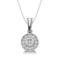 10K White Gold 1/6 Ct.Tw. Diamond Round Shape Pendant - Larson Jewelers