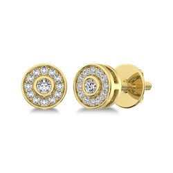 10K Yellow Gold 1/6 Ct.Tw. Diamond Round Shape Stud Earrings - Larson Jewelers