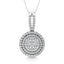 Diamond 1 3/4 Ct.Tw. Oval Shape Cluster Pendant in 14K White Gold - Larson Jewelers