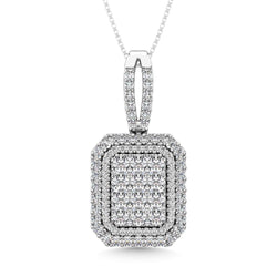 Diamond 1 3/4 Ct.Tw. Cluster Pendant in 14K White Gold - Larson Jewelers