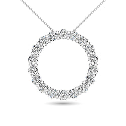 14K White Gold 2/5 Ct.Tw. Diamond Circle Pendant - Larson Jewelers