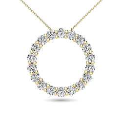 14K Yellow Gold 2/5 Ct.Tw. Diamond Circle Pendant - Larson Jewelers