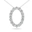 Diamond 3/8 Ct.Tw. Oval Shape Pendant in 14K White Gold - Larson Jewelers