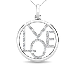 Diamond 1/10 Ct.Tw. LOVE Pendant in 10K White Gold - Larson Jewelers