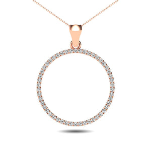 10K Rose Gold 1/6 Ct.Tw. Diamond Circle Pendant - Larson Jewelers