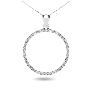 10K White Gold 1/6 Ct.Tw. Diamond Circle Pendant - Larson Jewelers