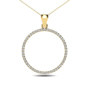 10K Yellow Gold 1/6 Ct.Tw. Diamond Circle Pendant - Larson Jewelers