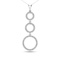 Diamond 1/4 Ct.Tw. Open Circles Pendant in 14K White Gold - Larson Jewelers