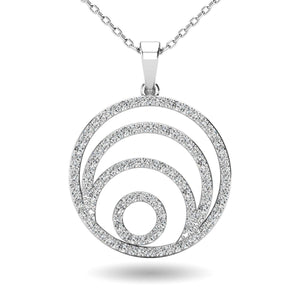 Diamond 3/8 Ct.Tw. Circle Pendant in 14K White Gold - Larson Jewelers