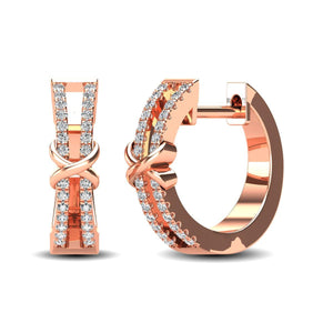 10K Rose Gold 1/6 Ct.Tw. Diamond Hoop Earrings - Larson Jewelers