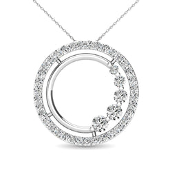 Diamond 3/8 Ct.Tw. Circle Pendant in 14K White Gold - Larson Jewelers