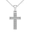 Single Row Round Cut Diamond 1/8 Ct.Tw Cross Pendant - Larson Jewelers