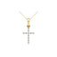 10K Yellow Gold 1/20 Ct.Tw. Diamond Accent Cross Pendant - Larson Jewelers