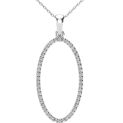 Diamond 1/5 Ct.Tw Oval Shape Pendant in 10K White Gold - Larson Jewelers