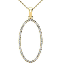 Diamond 1/5 Ct.Tw Oval Shape Pendant in 10K Yellow Gold - Larson Jewelers