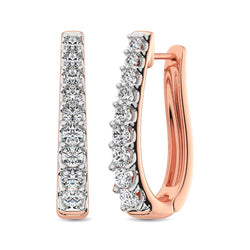 10K Rose Gold Diamond 1 Ct.Tw. Classic Hoop Earrings - Larson Jewelers