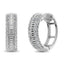 14K White Gold Round and Baguette Diamond 1/2 Ct.Tw. Hoop Earrings - Larson Jewelers