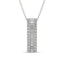 14K White Gold Round and Baguette Diamond 1/3 Ct.Tw. Drop Bar Pendant - Larson Jewelers