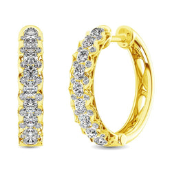 10K Yellow Gold Diamond 1 Ct.Tw. Hoop Earrings - Larson Jewelers