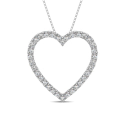 10K White Gold Diamond 1/2 Ct.Tw. Heart Pendant - Larson Jewelers