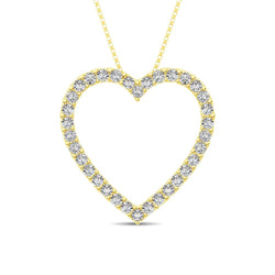 10K Yellow Gold Diamond 1/2 Ct.Tw. Heart Pendant - Larson Jewelers