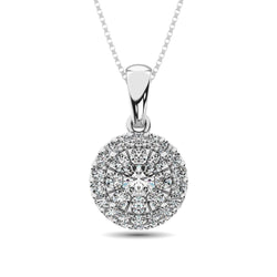 Diamond Fashion Pendant 5/8 ct tw Round Cut in 14K White Gold - Larson Jewelers