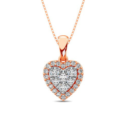 Diamond Fashion Pendant 1/2 ct tw Round Cut in 14K Rose Gold - Larson Jewelers