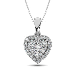 Diamond Fashion Pendant 1/2 ct tw Round Cut in 14K White Gold - Larson Jewelers