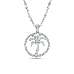 Diamond Sea Of life Palm Tree Pendant 1/8 ct tw in Sterling Silver - Larson Jewelers