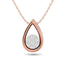 Diamond Tear Shape Pendant 1/10 ct tw Round Cut in 10K Rose Gold - Larson Jewelers