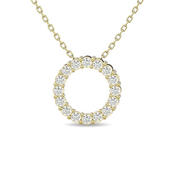 Diamond 1/4 Ct.Tw. Circle Pendant in 14K Yellow Gold - Larson Jewelers