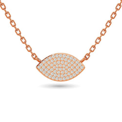 Diamond Eye Shape Necklace 1/5 ct tw in 10K Rose Gold - Larson Jewelers