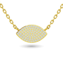 Diamond Eye Shape Necklace 1/5 ct tw in 10K Yellow Gold - Larson Jewelers