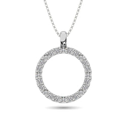 Diamond Circle Pendant 1/4 ct tw in 14K White Gold - Larson Jewelers