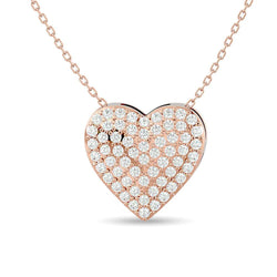 Diamond Heart Pendant 1/4 ct tw Round Cut in 10K Rose Gold - Larson Jewelers