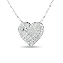 Diamond Heart Pendant 1/4 ct tw Round Cut in 10K White Gold - Larson Jewelers