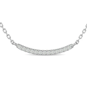 Diamond Round Cut Fashion Necklace 1/6 ct tw in 10K White Gold - Larson Jewelers