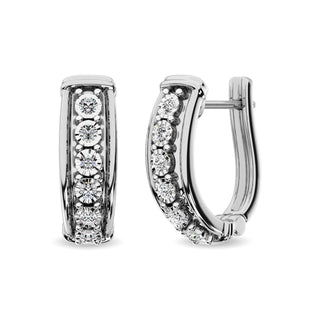 Diamond Hoop Earrings 1/10 ct tw in Sterling Silver - Larson Jewelers