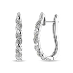 Diamond Hoop Earrings 1/10 ct tw in Sterling Silver - Larson Jewelers