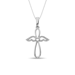 Diamond Cross Pendant 1/20 ct tw in Sterling Silver - Larson Jewelers