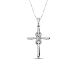 Diamond Cross Pendant 1/20 ct tw in 925 Sterling Silver - Larson Jewelers